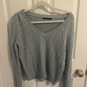 Brandy Melville Gray V-Neck Sweater